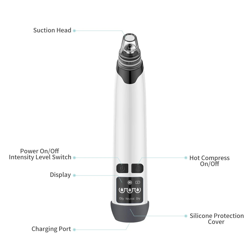 Blackhead Remover Vacuum Acne Pimple Black Spot Suction Electric Facial Pore Cleaner Skincare Exfoliating Beauty Instrument
