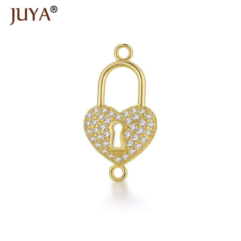 Juya Trendy Series Connector Shiny Zircon Crystal Jewellery Findings Accessories Charms DIY Jewelry Components