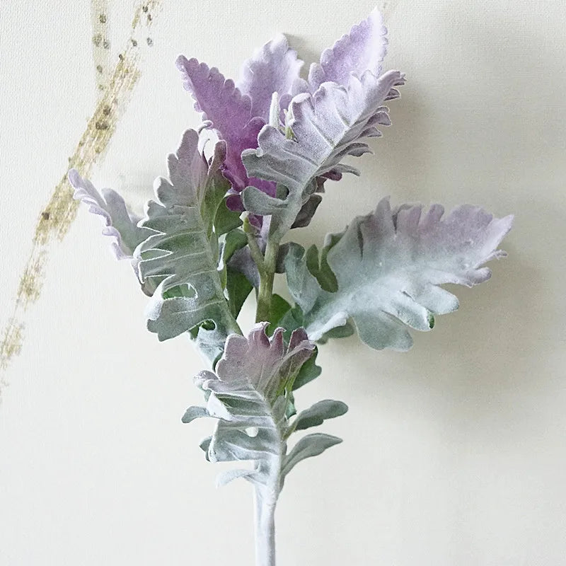 Artificial Flowers Silk Leaf Flocking Lagomorpha Festive Party Wedding Home Decoration Fake Plants Green Wall Bouquet Materials