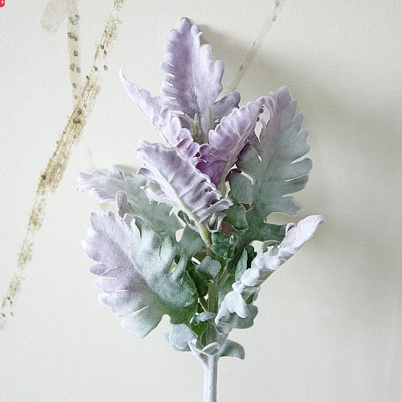 Artificial Flowers Silk Leaf Flocking Lagomorpha Festive Party Wedding Home Decoration Fake Plants Green Wall Bouquet Materials