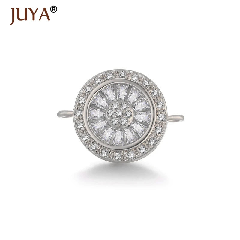 Juya Trendy Series Connector Shiny Zircon Crystal Jewellery Findings Accessories Charms DIY Jewelry Components