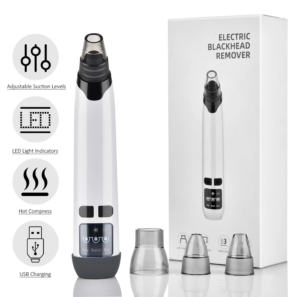 Blackhead Remover Vacuum Acne Pimple Black Spot Suction Electric Facial Pore Cleaner Skincare Exfoliating Beauty Instrument