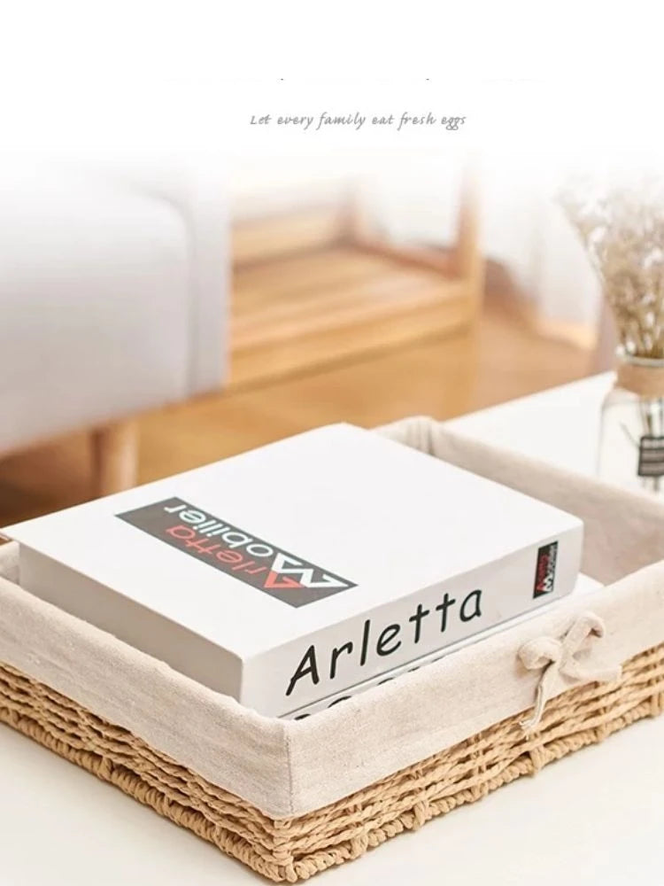 Woven Storage Baskets Metal and Rattan Organizer Storage Boxes with Cotton Lining Clothes Organizer Basket Bedroom Accessories