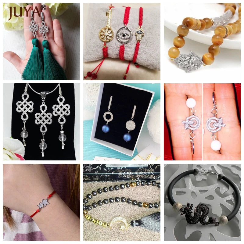 Juya Trendy Series Connector Shiny Zircon Crystal Jewellery Findings Accessories Charms DIY Jewelry Components