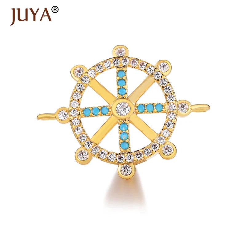 Juya Trendy Series Connector Shiny Zircon Crystal Jewellery Findings Accessories Charms DIY Jewelry Components