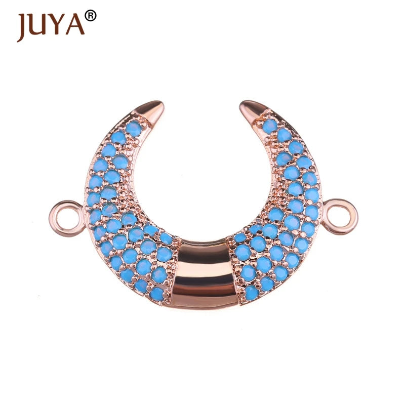 Juya Trendy Series Connector Shiny Zircon Crystal Jewellery Findings Accessories Charms DIY Jewelry Components