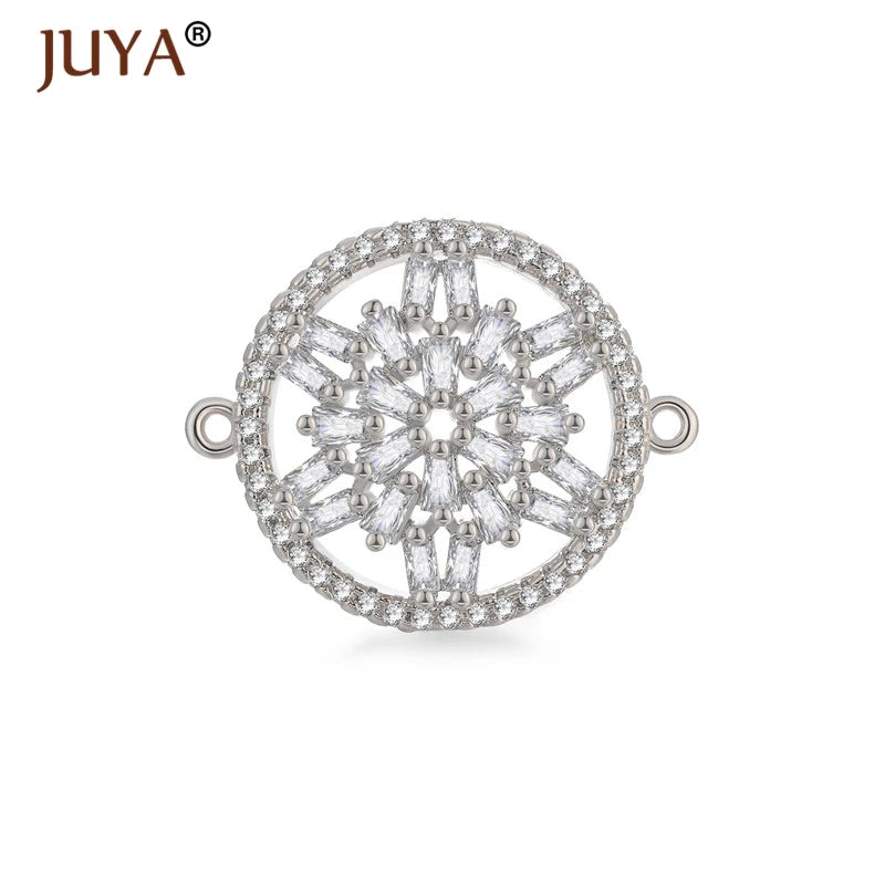 Juya Trendy Series Connector Shiny Zircon Crystal Jewellery Findings Accessories Charms DIY Jewelry Components