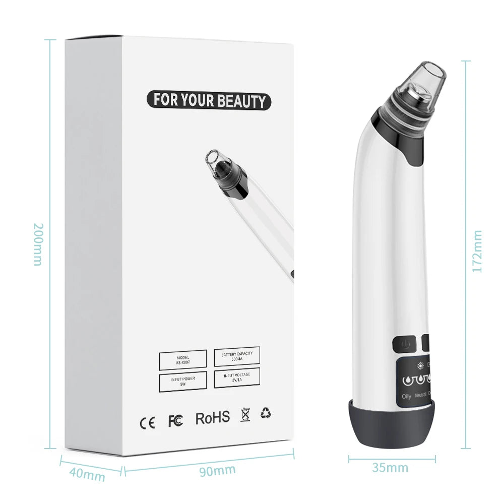 Blackhead Remover Vacuum Acne Pimple Black Spot Suction Electric Facial Pore Cleaner Skincare Exfoliating Beauty Instrument