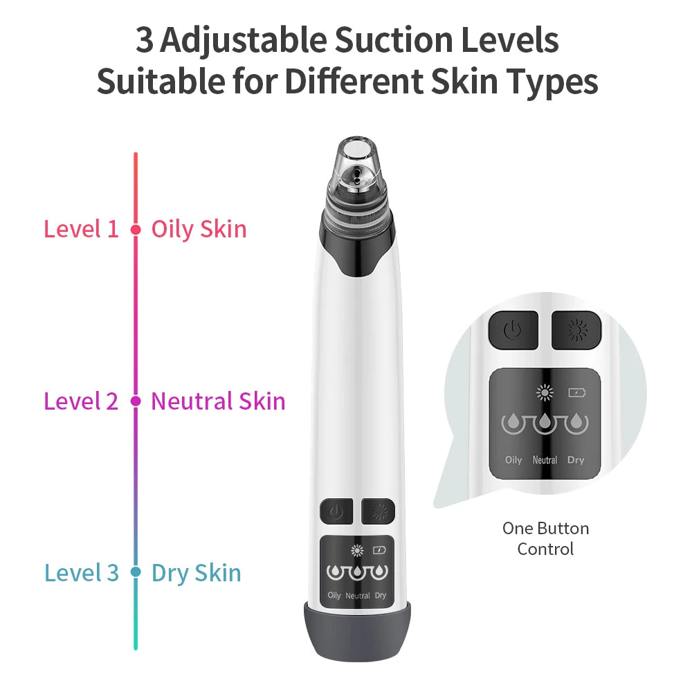 Blackhead Remover Vacuum Acne Pimple Black Spot Suction Electric Facial Pore Cleaner Skincare Exfoliating Beauty Instrument