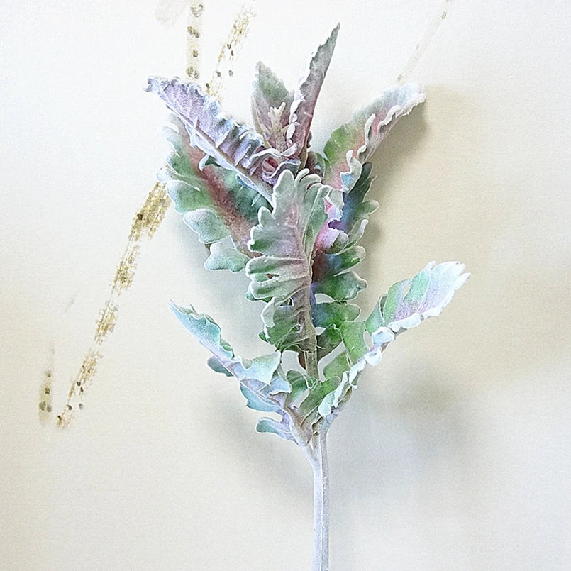 Artificial Flowers Silk Leaf Flocking Lagomorpha Festive Party Wedding Home Decoration Fake Plants Green Wall Bouquet Materials