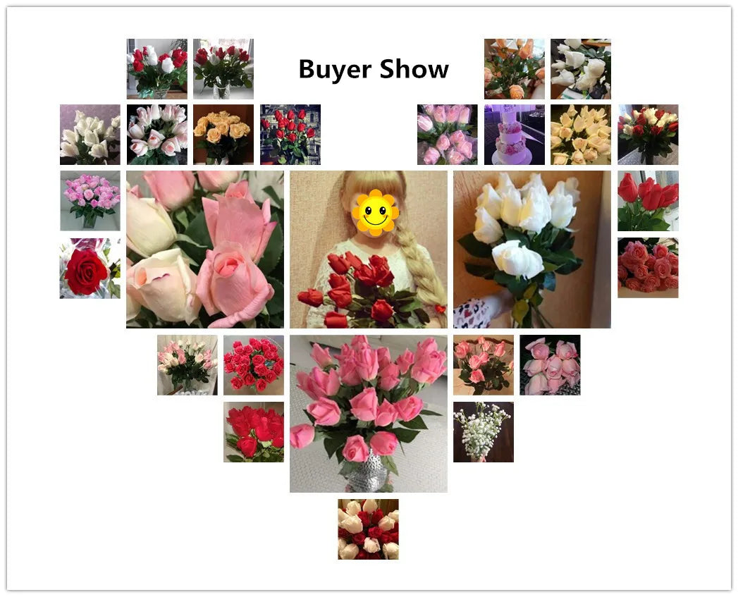 11pcs/Lot Fresh Rose Artificial Flowers Real Touch Rose Floral Home Decorations For Wedding Party Birthday Gifts