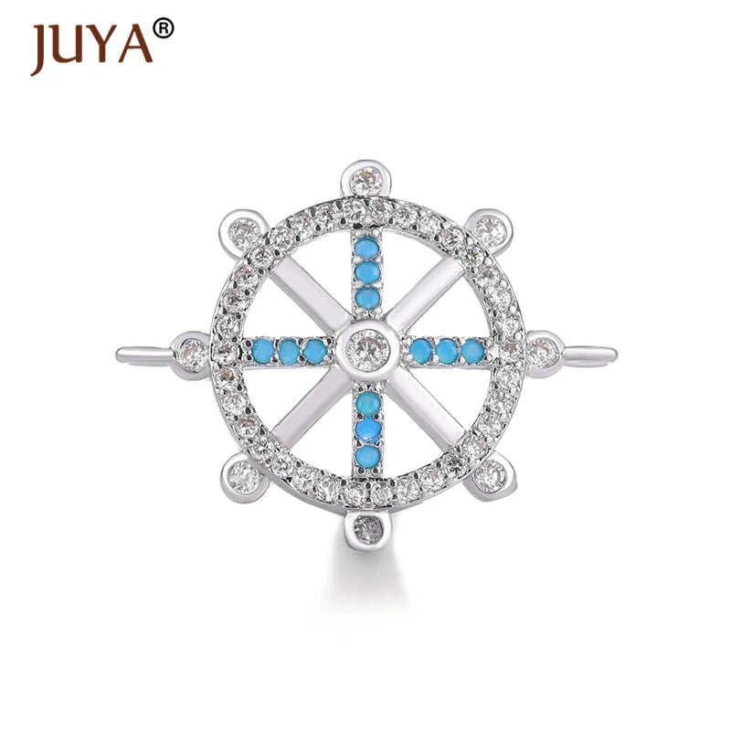 Juya Trendy Series Connector Shiny Zircon Crystal Jewellery Findings Accessories Charms DIY Jewelry Components