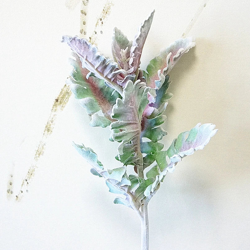 Artificial Flowers Silk Leaf Flocking Lagomorpha Festive Party Wedding Home Decoration Fake Plants Green Wall Bouquet Materials