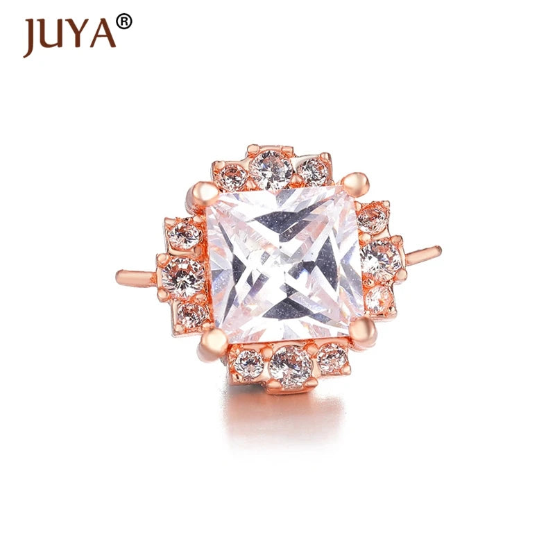 Juya Trendy Series Connector Shiny Zircon Crystal Jewellery Findings Accessories Charms DIY Jewelry Components