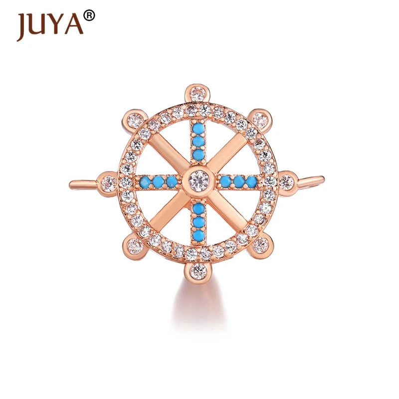 Juya Trendy Series Connector Shiny Zircon Crystal Jewellery Findings Accessories Charms DIY Jewelry Components