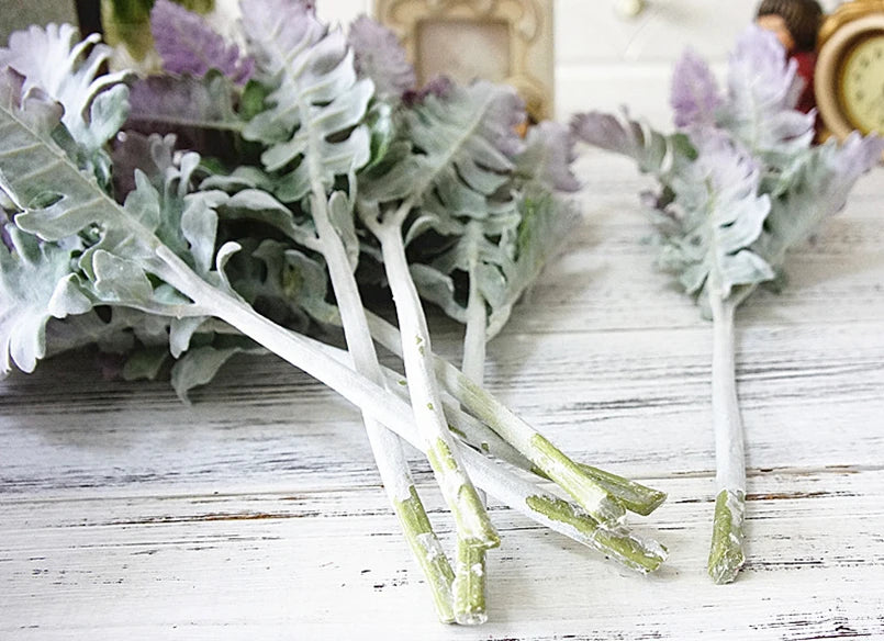 Artificial Flowers Silk Leaf Flocking Lagomorpha Festive Party Wedding Home Decoration Fake Plants Green Wall Bouquet Materials