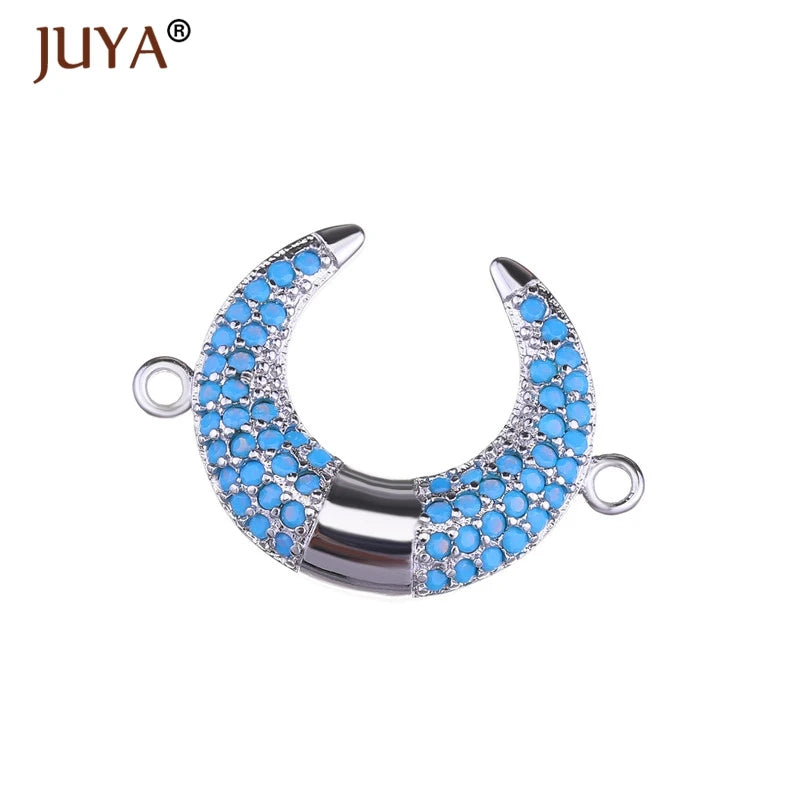 Juya Trendy Series Connector Shiny Zircon Crystal Jewellery Findings Accessories Charms DIY Jewelry Components