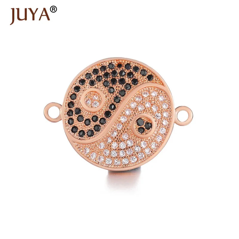 Juya Trendy Series Connector Shiny Zircon Crystal Jewellery Findings Accessories Charms DIY Jewelry Components