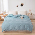 EGW Microfiber Duvet Cover 150*200cm 1PC Korean Single Bedding Quilt Bag Comforter Cover Blue Grid Geometic Stripe Home Linens