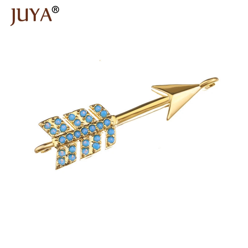 Juya Trendy Series Connector Shiny Zircon Crystal Jewellery Findings Accessories Charms DIY Jewelry Components