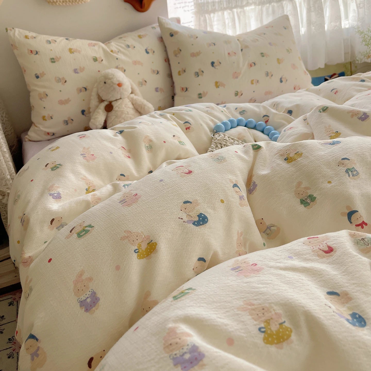 Home Microfiber Duvet Cover 1Pc Breathable Soft Zipper Closure Corner Ties Wrinkle Resistant Hypoallergenic Bedding for Bedroom