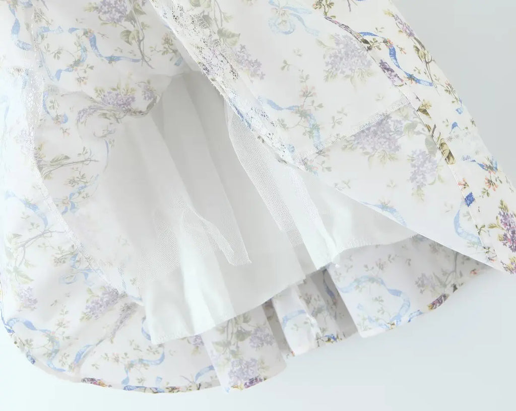 Floral Printed Summer Women's Dress Sleeveless Short Mini Tank Vestidos A-line Lace Dress 2025 New in Beach Vintage Party Dress