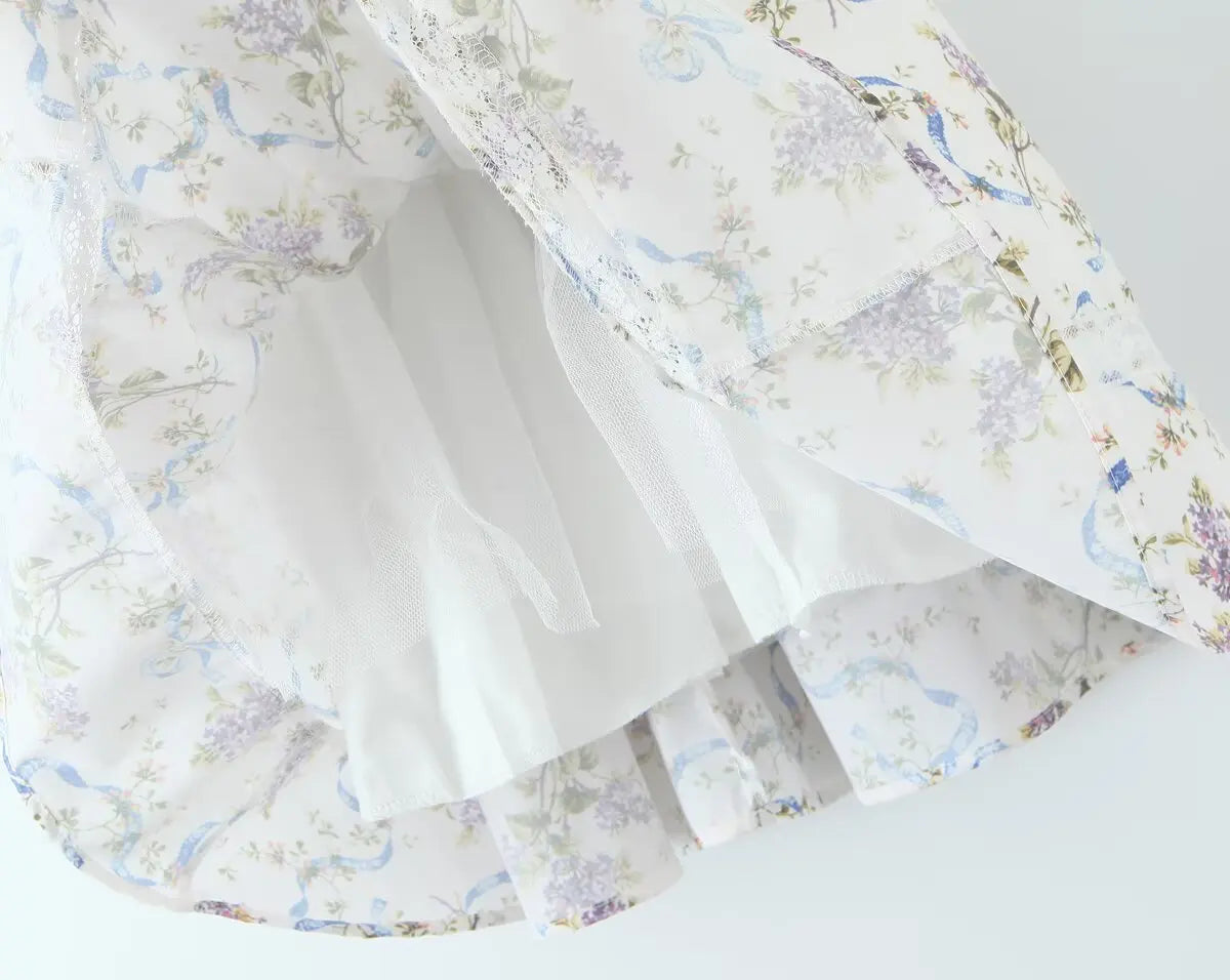 Floral Printed Summer Women's Dress Sleeveless Short Mini Tank Vestidos A-line Lace Dress 2025 New in Beach Vintage Party Dress