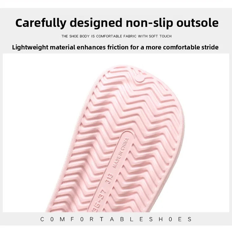 Slippers Summer Anti-Slip Couple Hollow Covered Toe Indoor Outdoor Casual Thick Bottom Sandals for Home Adults