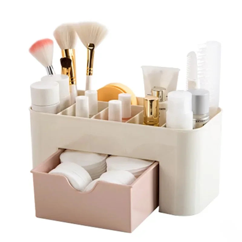 Drawer Cosmetic Storage Box Makeup Brush Organiser Desktop Jewellery Skincare Lipstick Mask Compartment Makeup Case