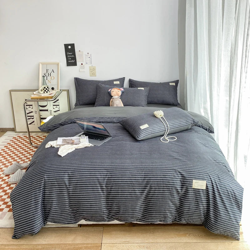 Small plaid pattern style single quilt cover double bed down duvet cover220x240cm large size quilt cover without pillowcase