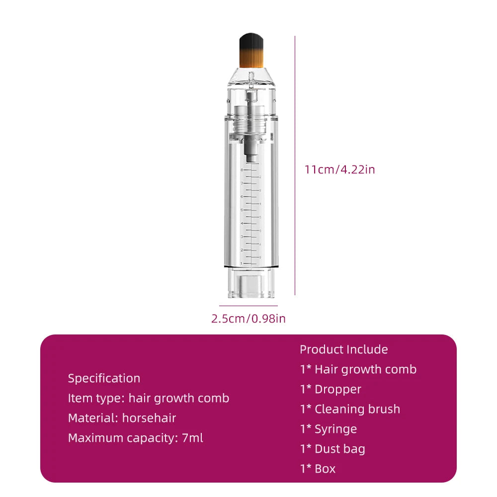 EMS Scalp Applicator Liquid Comb Hair Growth Oil Serum Comb High Frequency Vibration Scalp Massager Brush with Sterilization