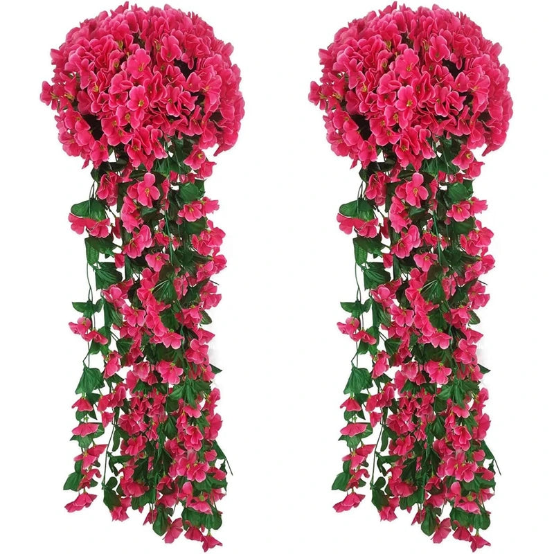 1PC Artificial flowers Begonia plants bouquet suitable Long Vine for wall family room garden wedding indoor outdoor decoration