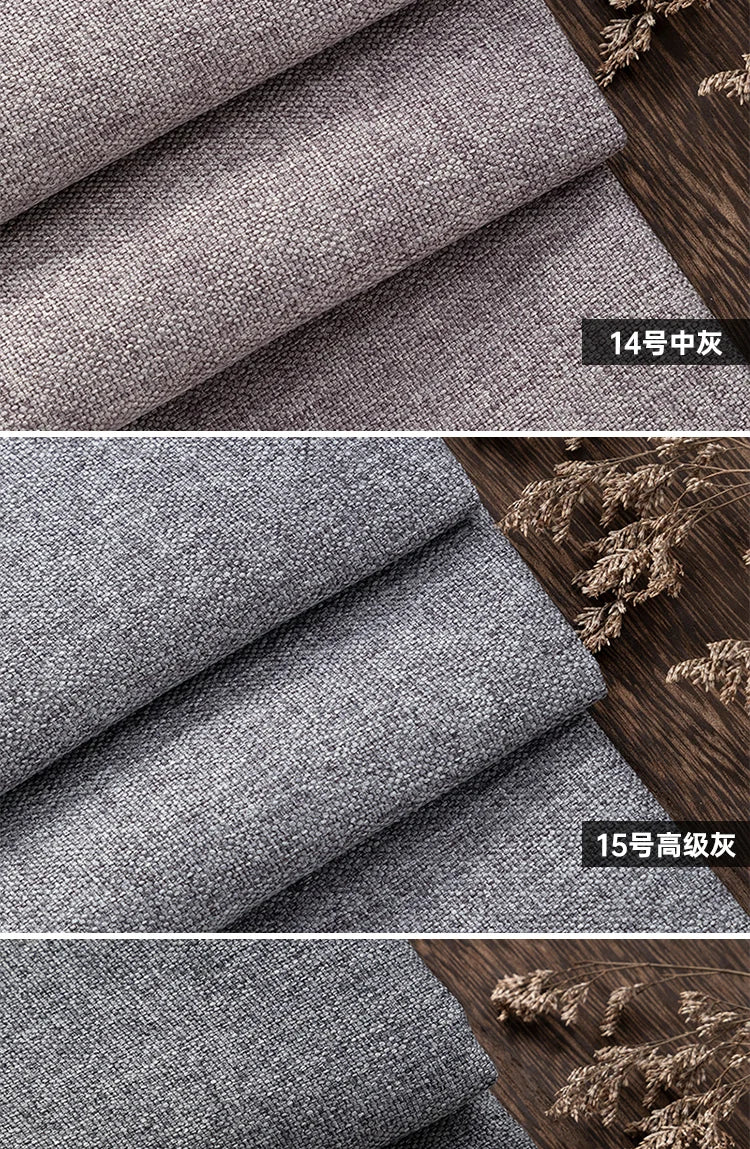 Thickened Plain Linen Fabric Fine By The Meter for Tablecloth Bags Pillow Cushion Cover Sewing Sofa Cloth Wearable Beige Gray
