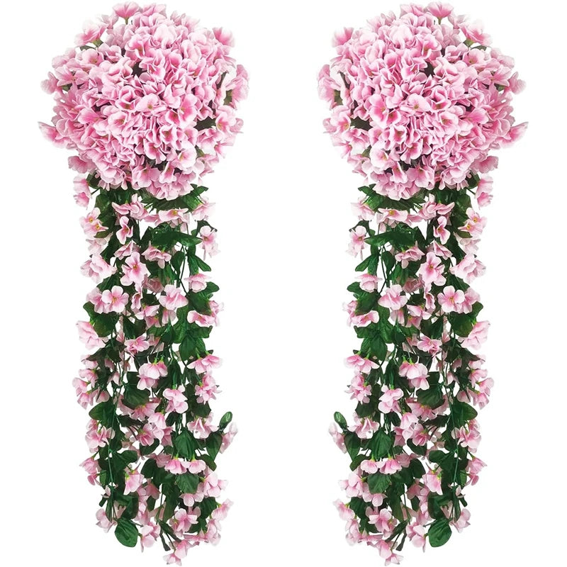1PC Artificial flowers Begonia plants bouquet suitable Long Vine for wall family room garden wedding indoor outdoor decoration