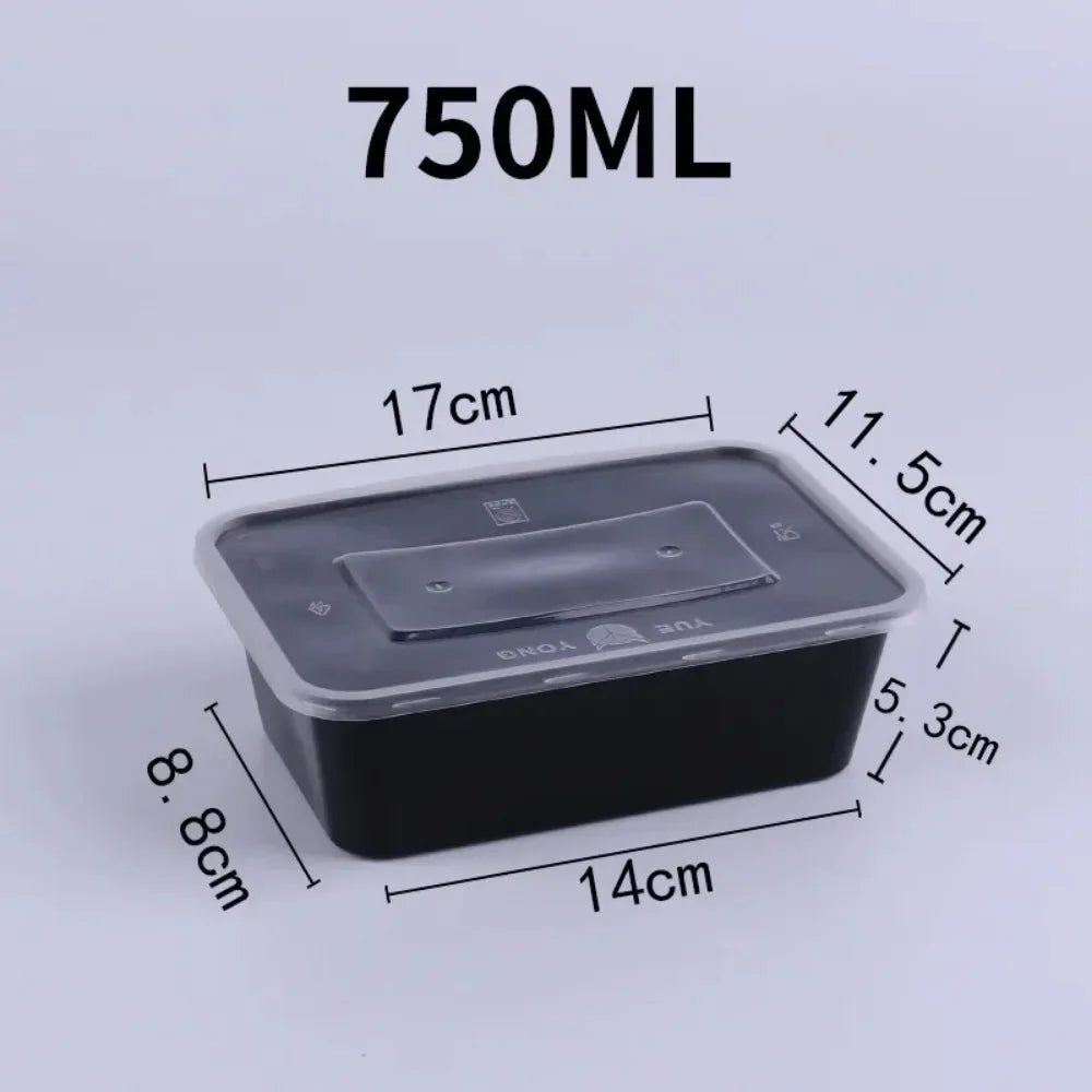 10-Pack Black Disposable Food Containers – Leak-Resistant with Secure Lids | Ideal for Salads, Sandwiches