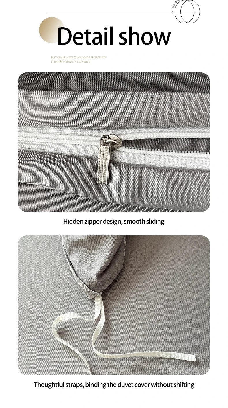 Ins Style Solid Color Duvet Cover Washed Bedclothes Comforter Cover Soft Bedding Quilt Covers 150x200cm / 200x230cm / 220x240cm