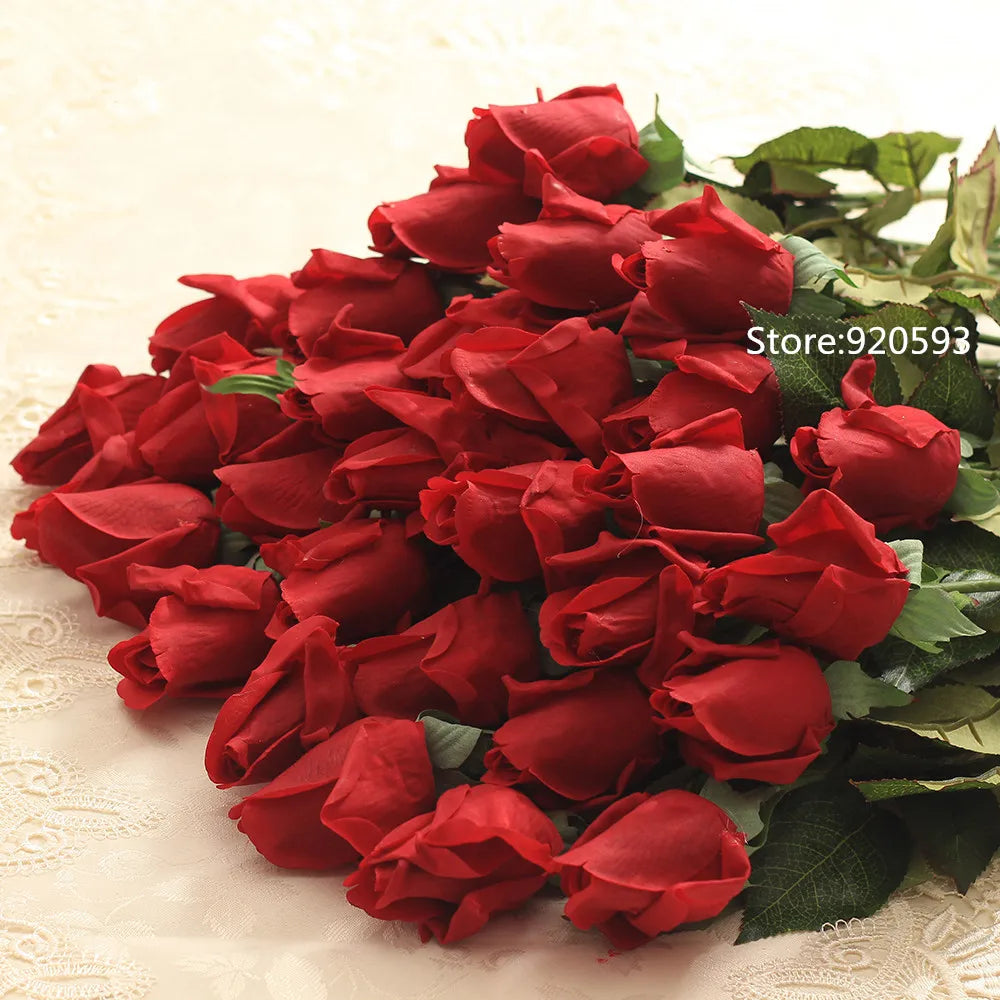 11pcs/Lot Fresh Rose Artificial Flowers Real Touch Rose Floral Home Decorations For Wedding Party Birthday Gifts