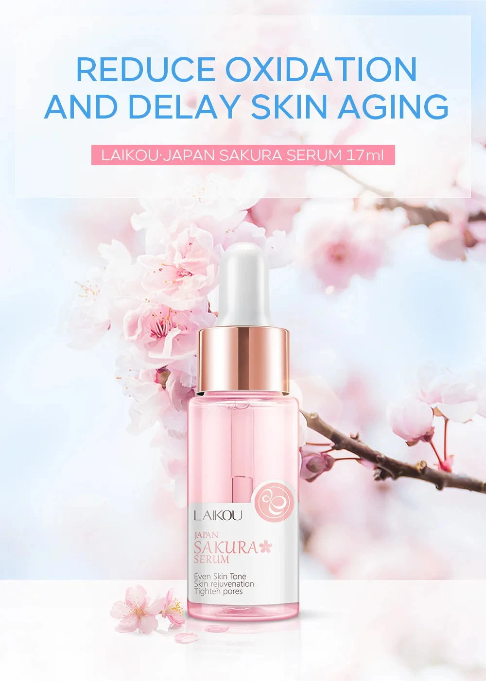Sakura Whitening Face Serum Fade Fine Lines Anti Aging Tighten Pores Improve Melanin Pigment Dull Moisturizer Brighten Skin Care