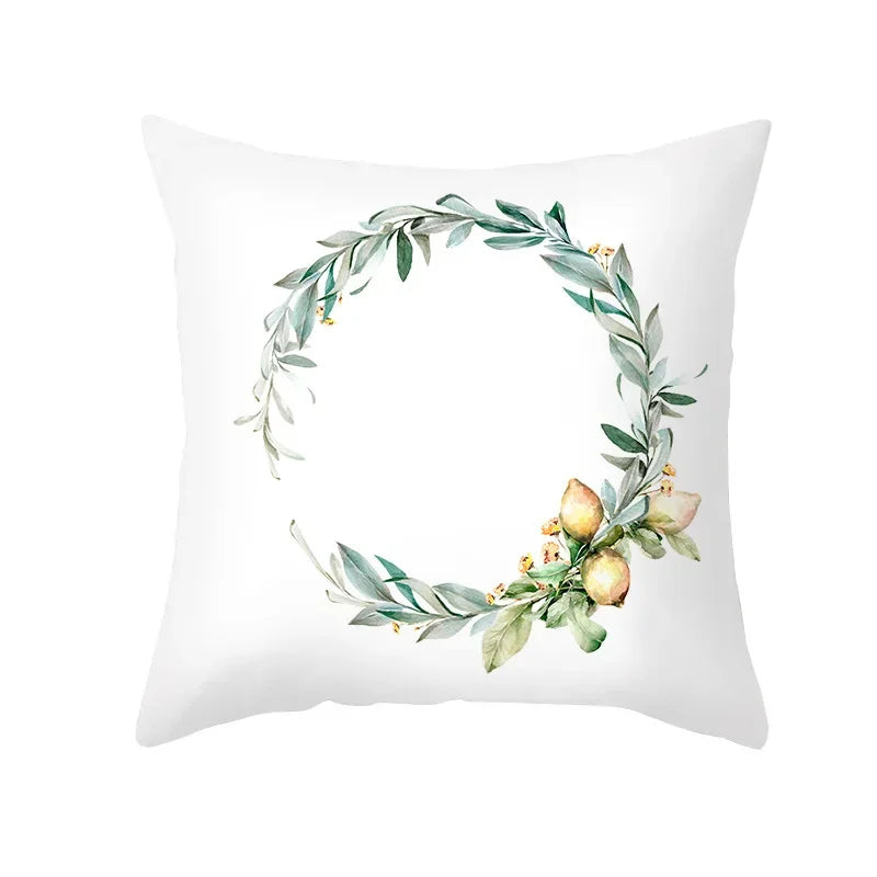 Cushion Cover Throw Pillow Sofa Decorative Pillowcase Lemon Pattern Summer