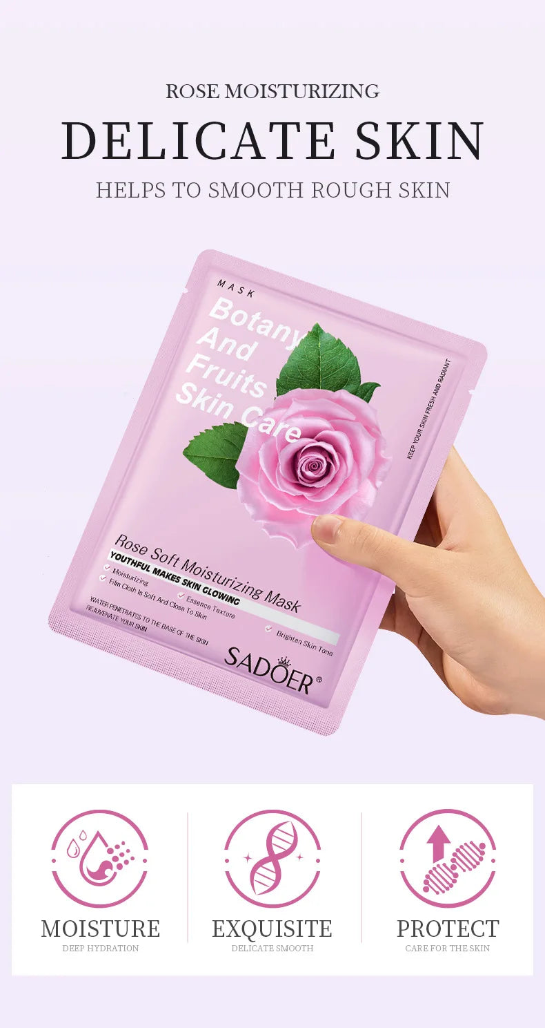 8pcs Fruits Face Mask Beauty Facial Skincare Masks Moisturizing Firming Hydrating Facial Mask Face Care Korean Cosmetics