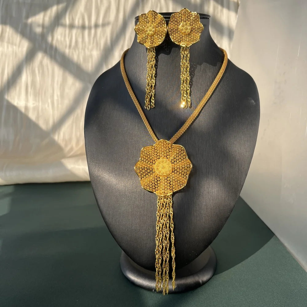 Nigerian Jewelry Set Wedding Jewelry African Designer Earrings Bridal Necklace