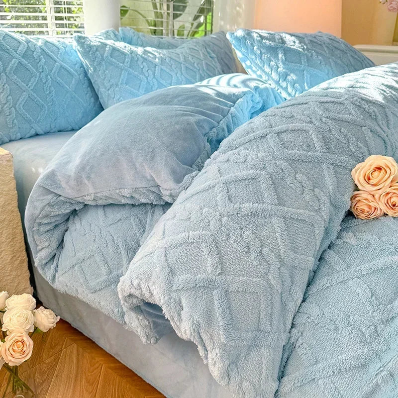 Warmth Duvet Cover Dual Use Blanket Warm Winter Blanket Soft Cozy Quilt Cover Plush Blankets for Beds Soft Cozy NO Pillowcases