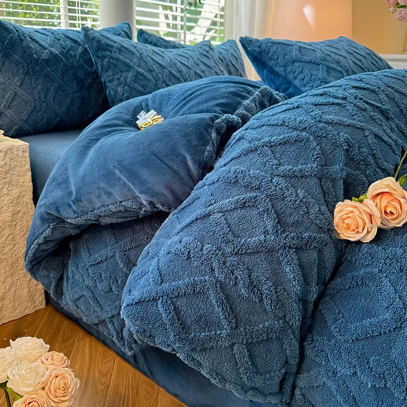 Warmth Duvet Cover Dual Use Blanket Warm Winter Blanket Soft Cozy Quilt Cover Plush Blankets for Beds Soft Cozy NO Pillowcases