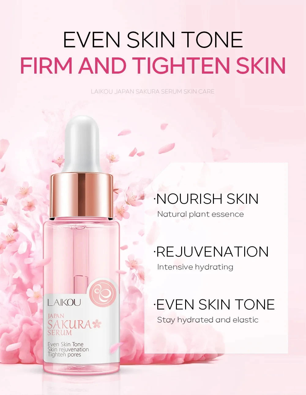 Sakura Whitening Face Serum Fade Fine Lines Anti Aging Tighten Pores Improve Melanin Pigment Dull Moisturizer Brighten Skin Care