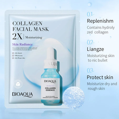 20pcs Centella Collagen Face Mask Moisturizing Refreshing Sheet Masks Hyaluronic Acid Facial Mask Skin Care Products