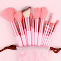 13pcs Premium  Nylon Bristle Makeup Brush Set - Soft, Gentle, and Cruelty-Free for Flawless Foundation, Blush, Powder,