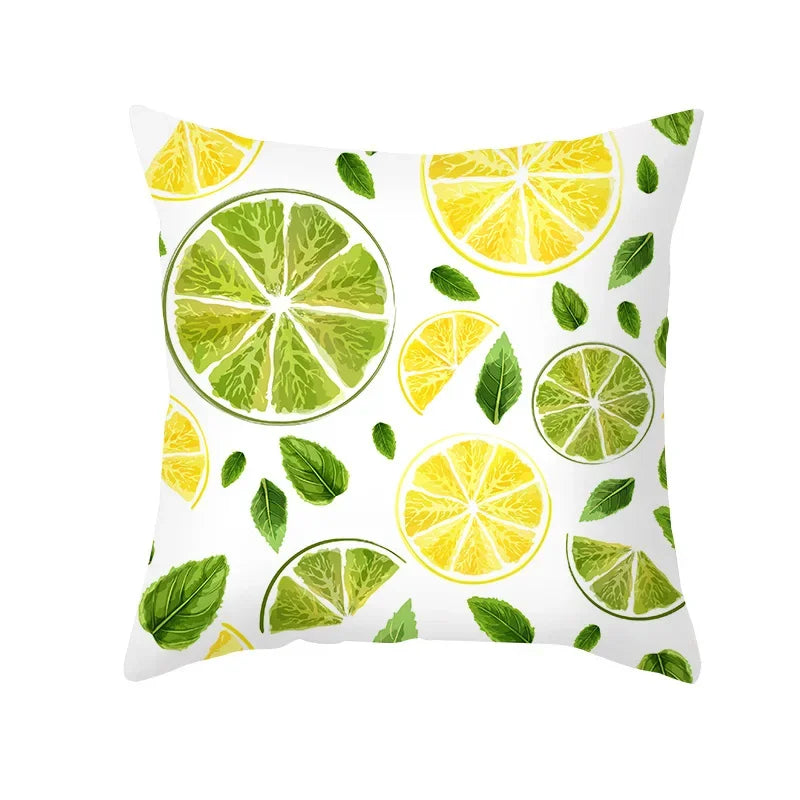 Cushion Cover Throw Pillow Sofa Decorative Pillowcase Lemon Pattern Summer