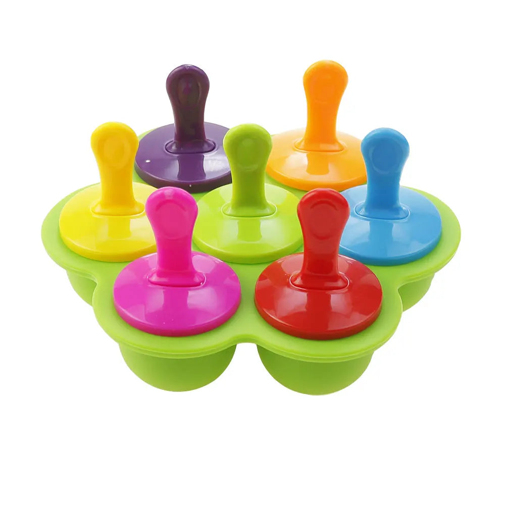 JCD 4/7Holes DIY Ice Cream Pops Silicone Mold Ice Cream Ball Maker Popsicles Molds Baby Fruit Shake Home Kitchen Accessories