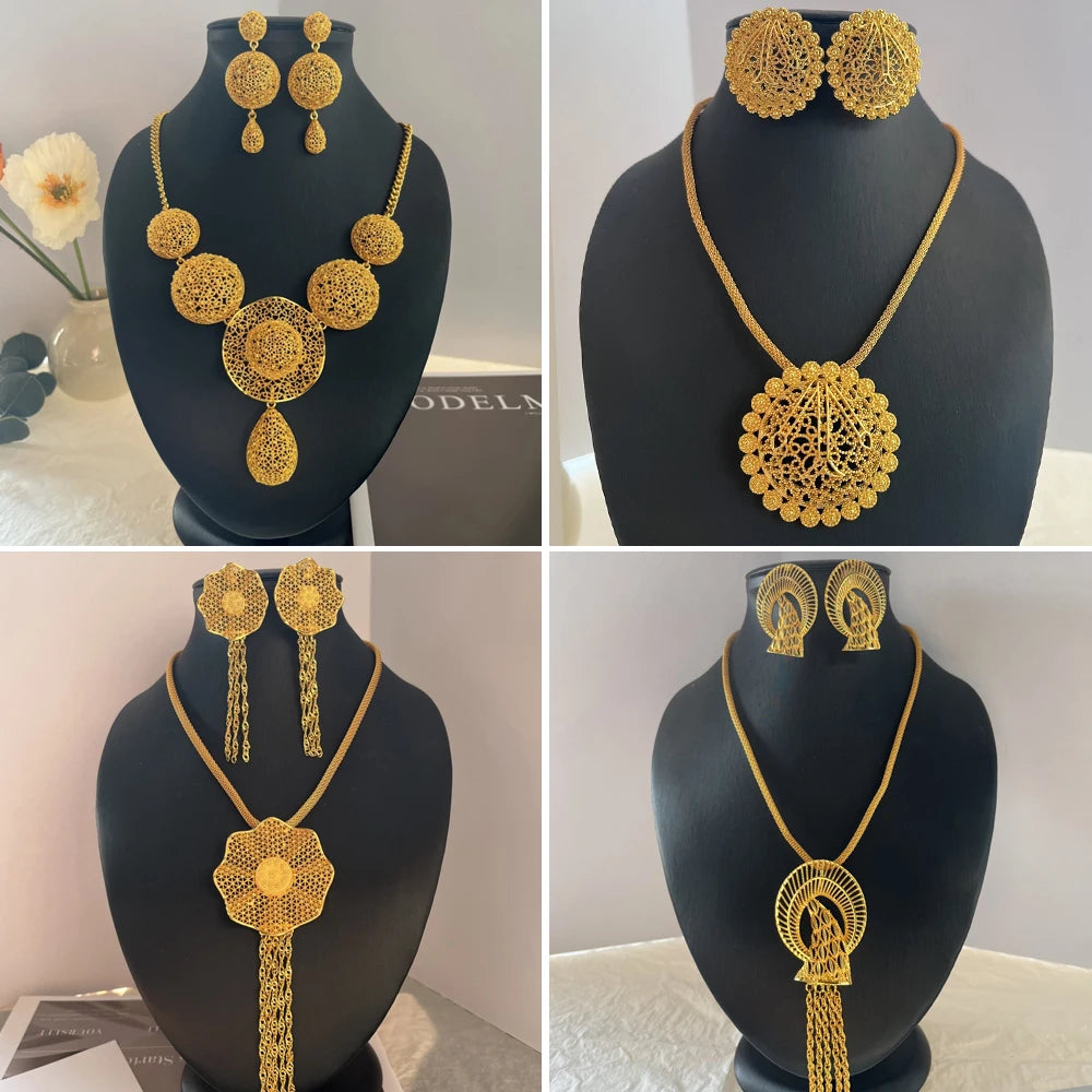 Nigerian Jewelry Set Wedding Jewelry African Designer Earrings Bridal Necklace