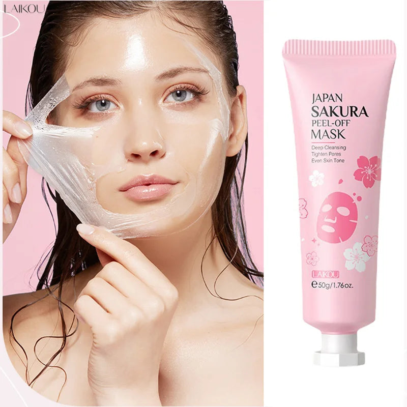 Sakura Peeling Face Mask Deep Cleansing Aging Anti Wrinkle Whitening Blackhead Removed Tear Off Mask Facial Skin Care 50g